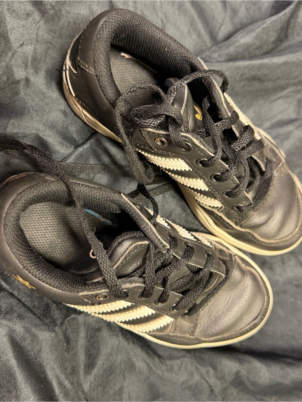 adidas Black Sneakers with White Stripes for Kids